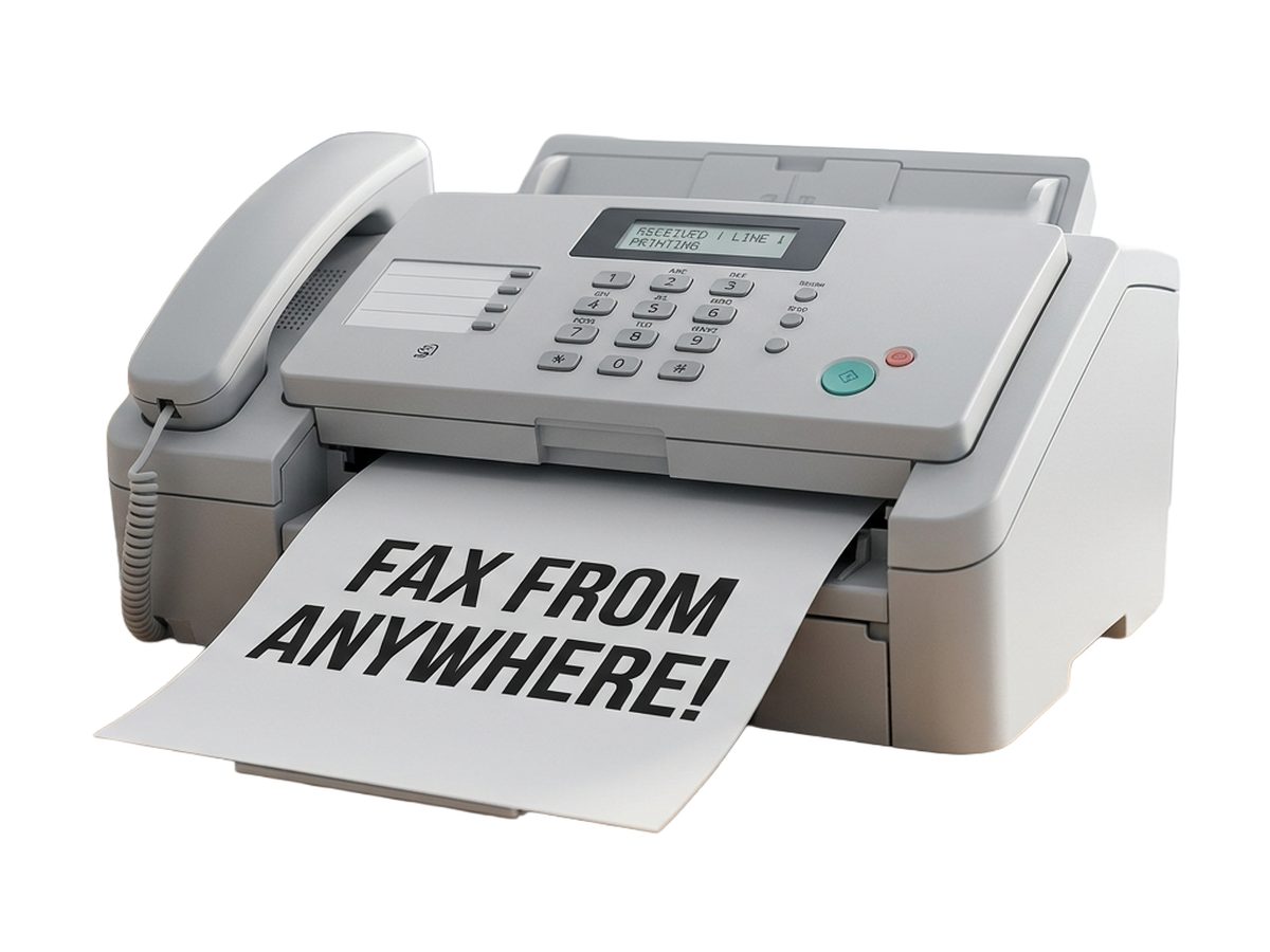 Fax machine sending a page